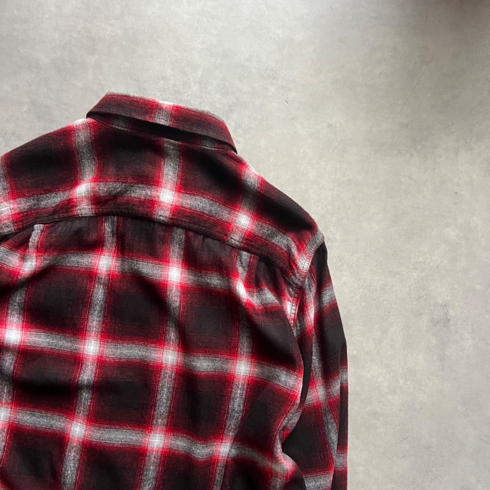 george ombre check shirt cotton×rayon ジョージ オンブレ