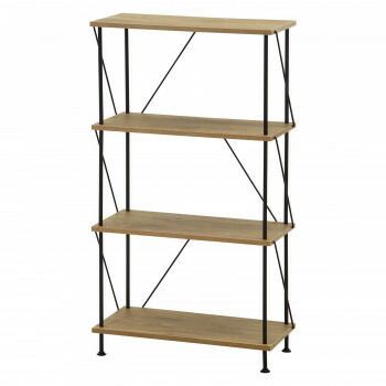 不二貿易 C/D:71889 EZBOツイストロック オープンラック4段 OAK NA