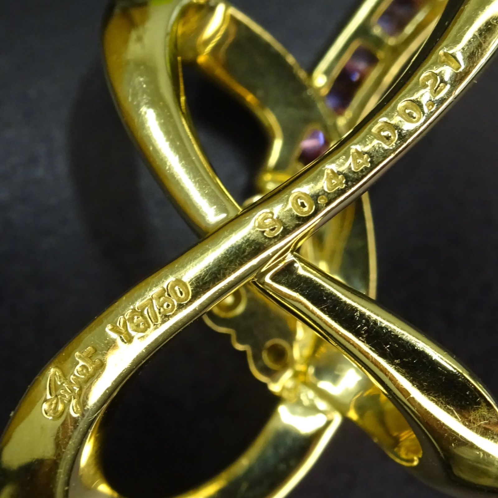18金 ゴールド GOLD 750 K18 天然ピンクサファイア0.44ct 天然