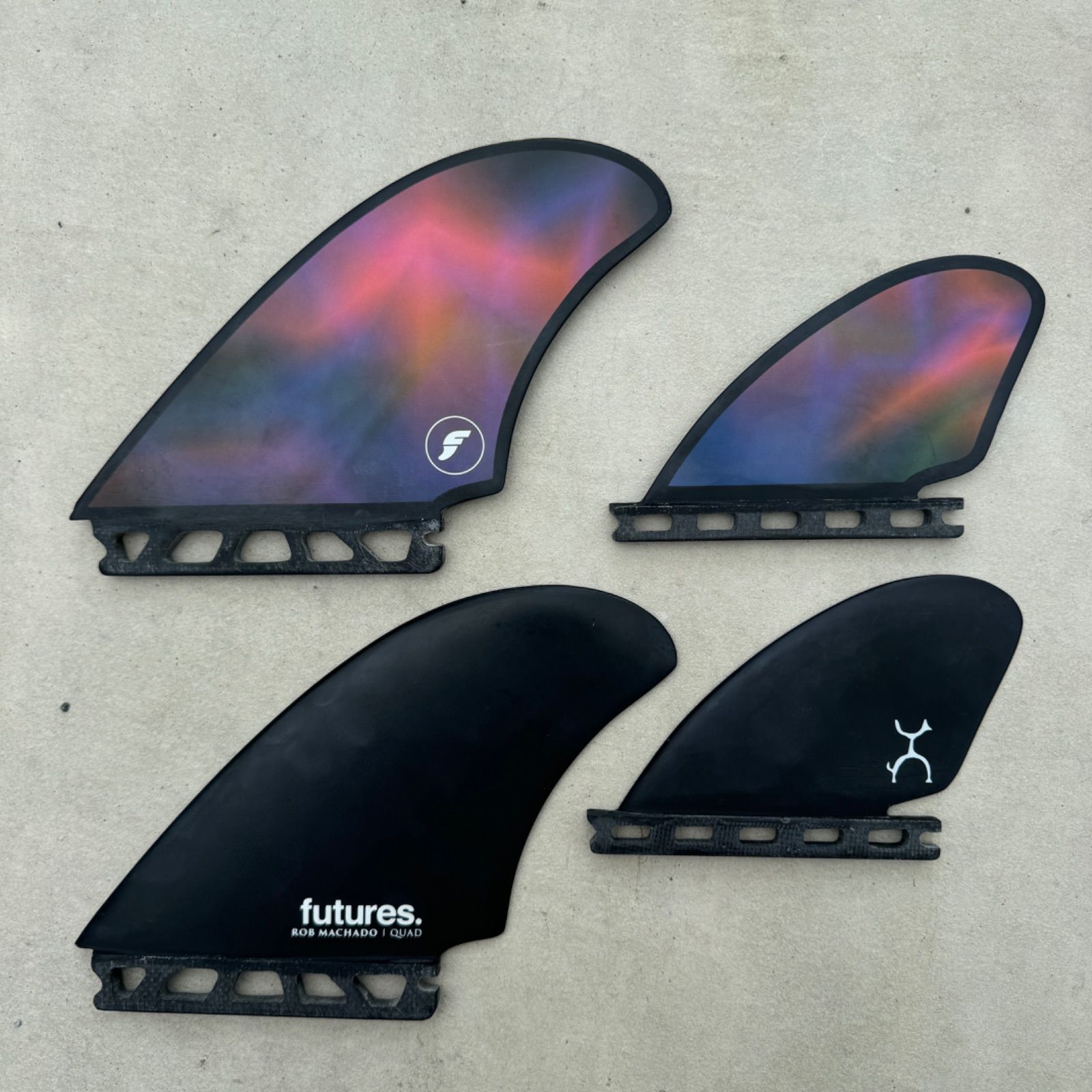 極美中古 フューチャーフィン マチャド クアッド ROB MACHADO QUAD FUTURES ファイヤーワイヤー シーサイド 4枚セット