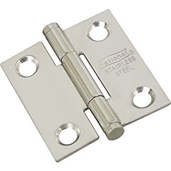 National Hardware N276-956 V514 ドアヒンジ ステンレススチール 2個パック 1-1/2インチ
