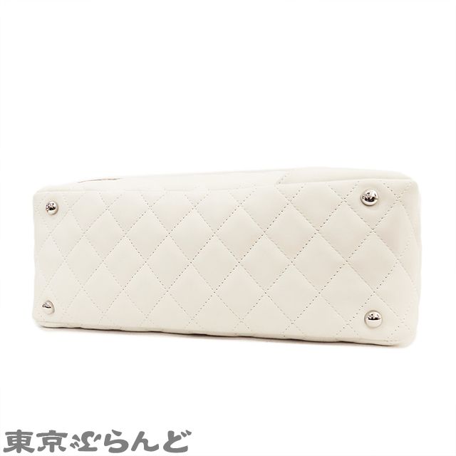 シャネル CHANEL カンボンライン ハンドバッグ ホワイトxブラック 
