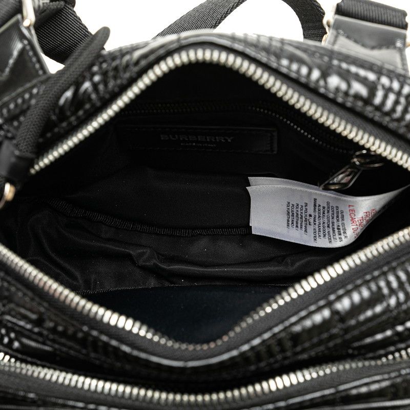 バーバリー ホースフェリー クロスボディバッグ ブラック コーティングキャンバス メンズ 1-0232182