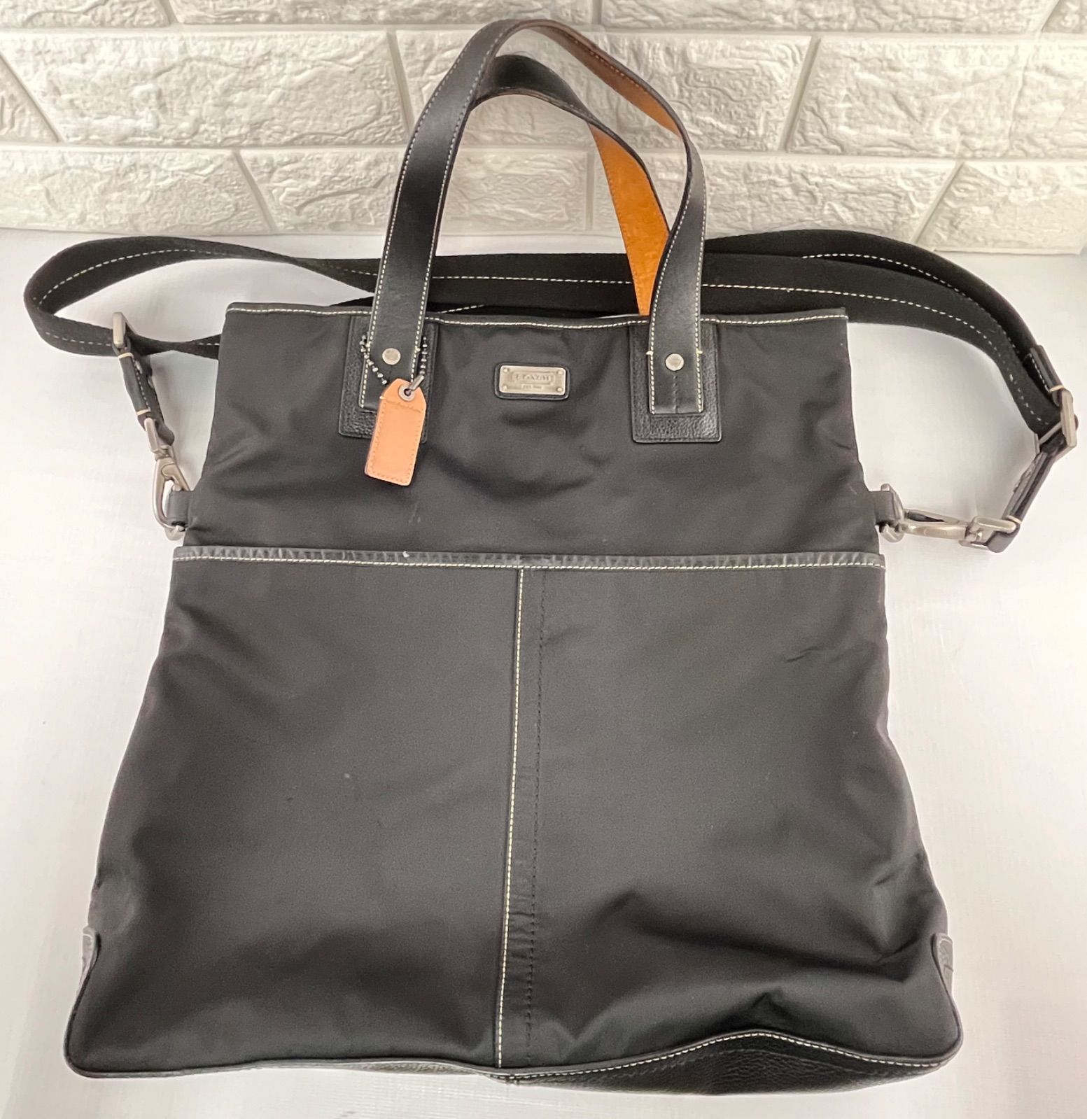 ○ カバン COACH 2WAYバッグ H1160-F70453 ナイロン レザー ブラック 