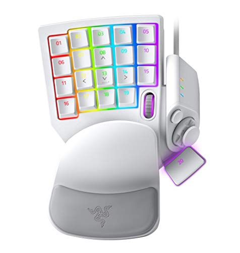 Razer Tartarus Pro Mercury White 左手キーパッド 20個のアナログ動作スイッチ ホイール