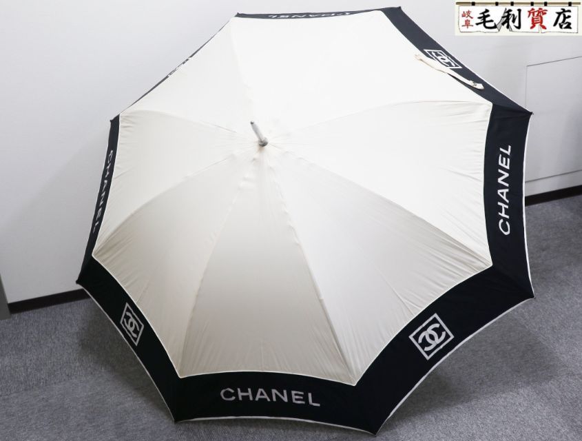 CHANEL シャネル スポーツライン 傘 ノベルティ ブラック アイボリー  