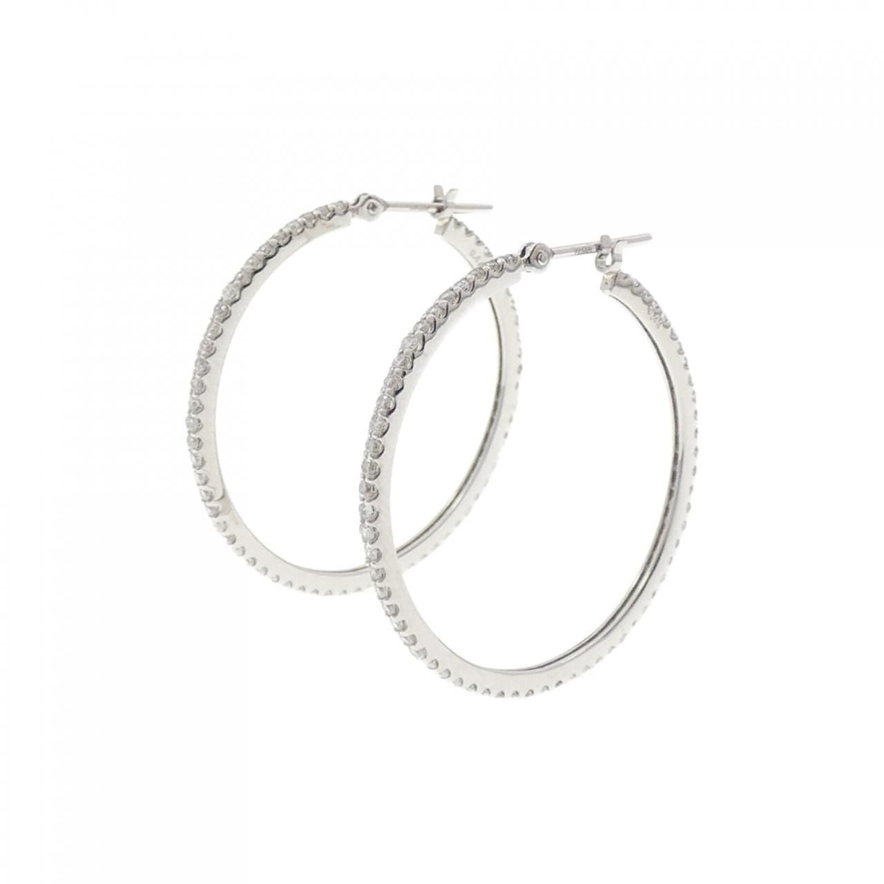 PT900 フープ ダイヤモンド ピアス 0.88CT