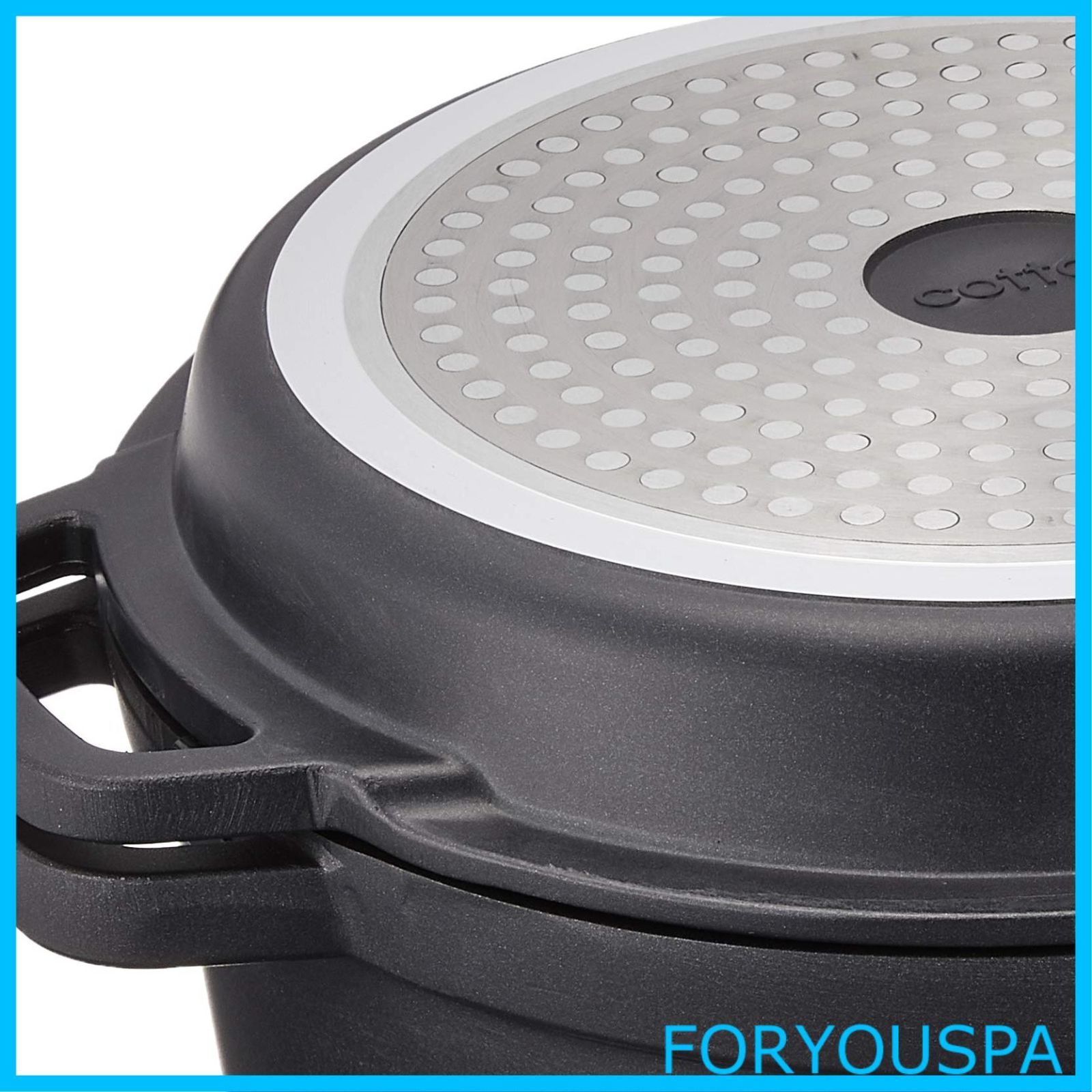 在庫処分 cotta 無水調理鍋 黒 直径 24cm 本体高さ 11.5cm 蓋 3.5cm 91469