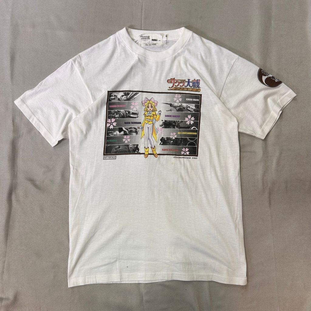 00s SEGA ゲームTシャツ アニメTシャツ サクラ大戦 熱き血潮に アイリス ファイナルギア 白×黄色×黒 white×yellow×black SIZE free No.T128