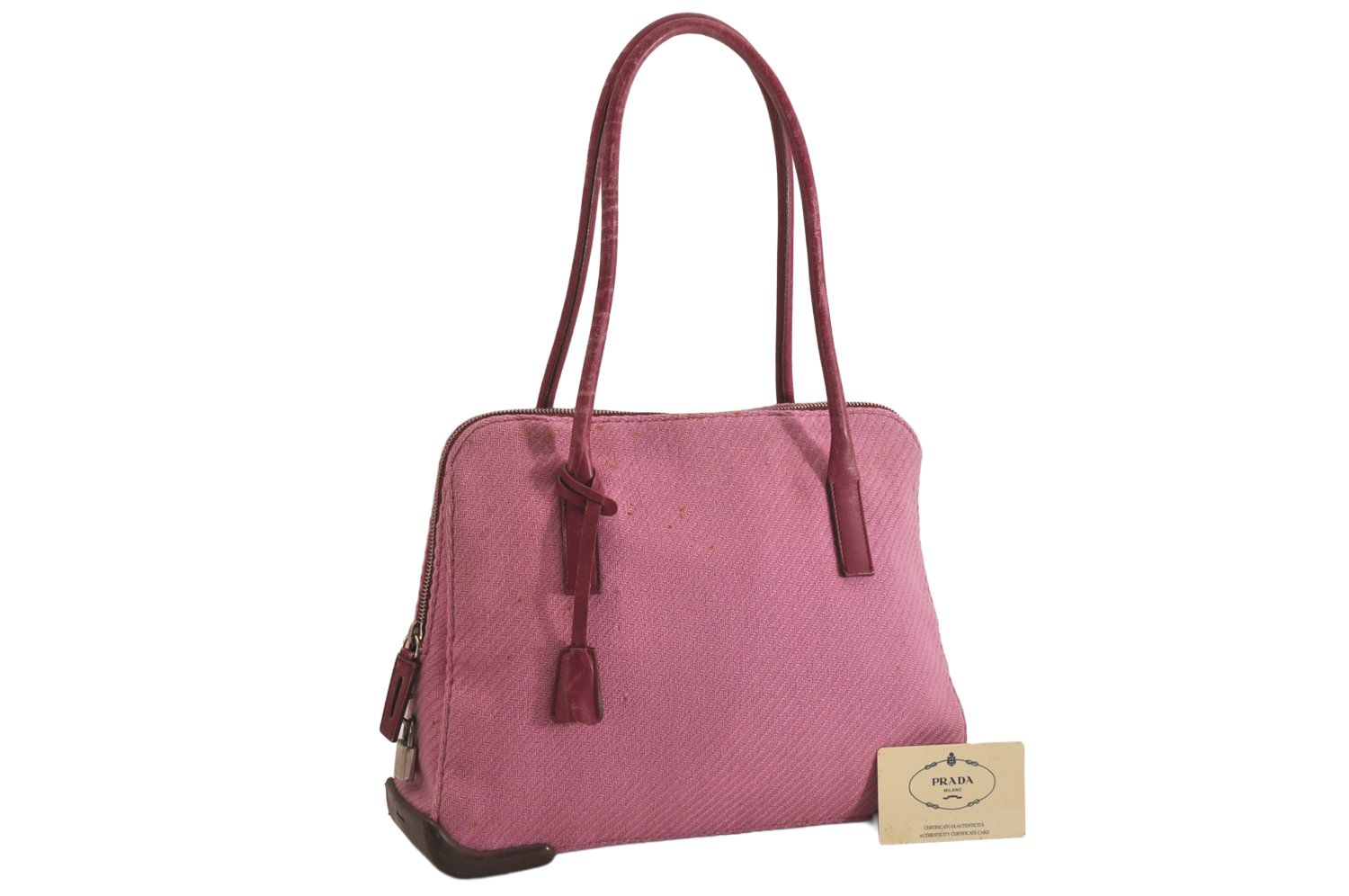 【美品】PRADA ・プラダ＊ピンク＆バージンウール・プレミアコート（M） プラダ(PRADA)プラダ パイル その他コート 衣料品 アウター