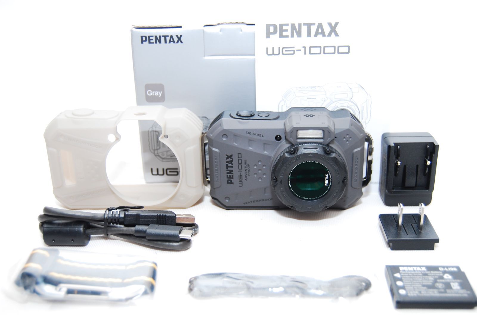 級 PENTAX WG-1000 グレー 本格防水デジタルカメラ ペンタックス