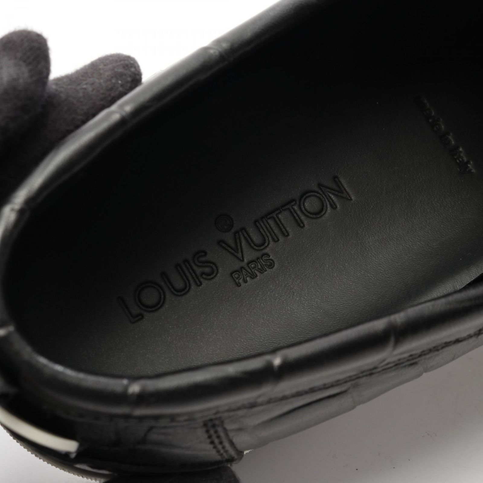 LOUIS VUITTON ブラックレザー スリッポン ルイ・ヴィトン LOUIS VUITTON スリッポン ブラック レザー スリッポン