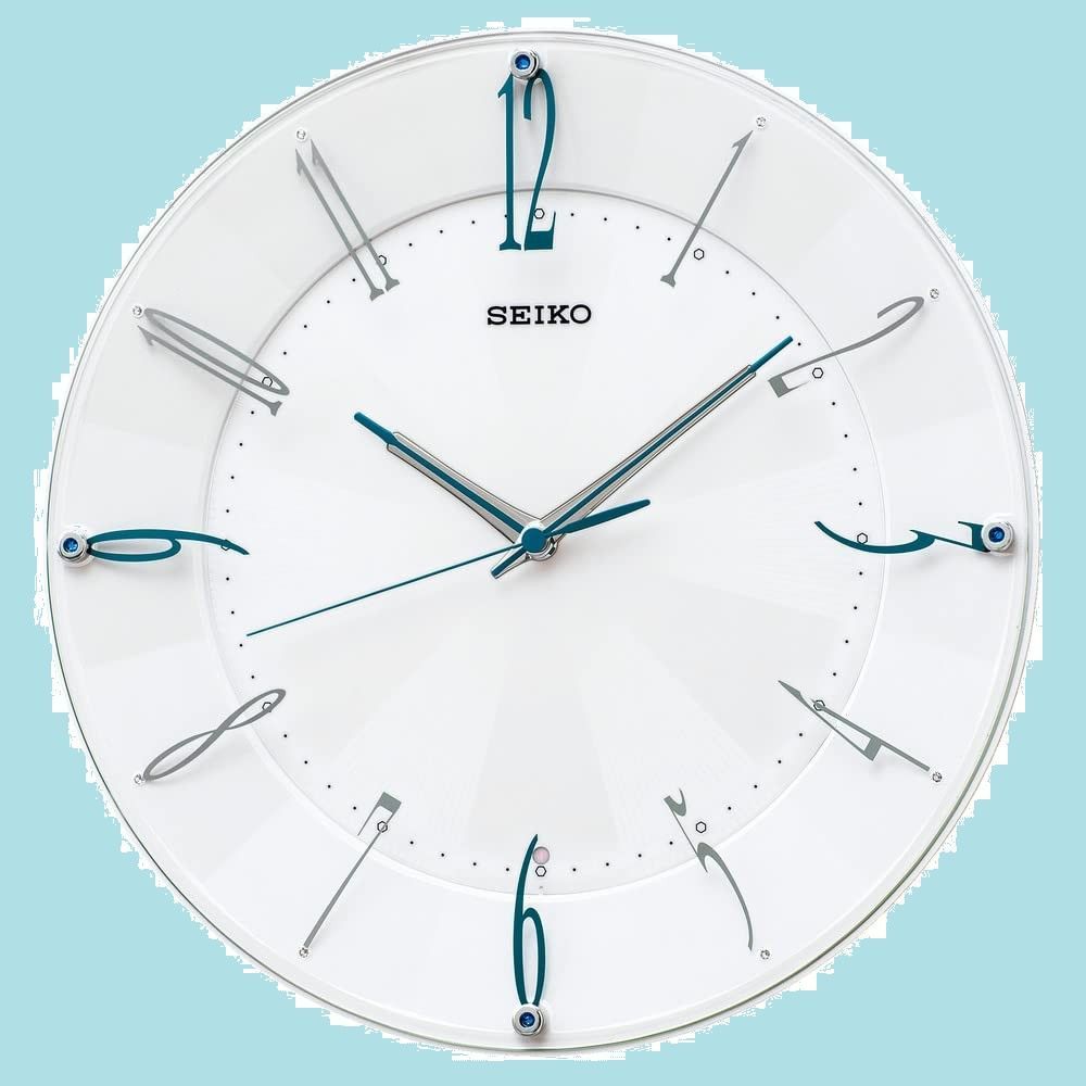在庫 電波 掛け時計 アナログ 白 パール セイコークロック KX214W SEIKO 直径32.7×4.6cm
