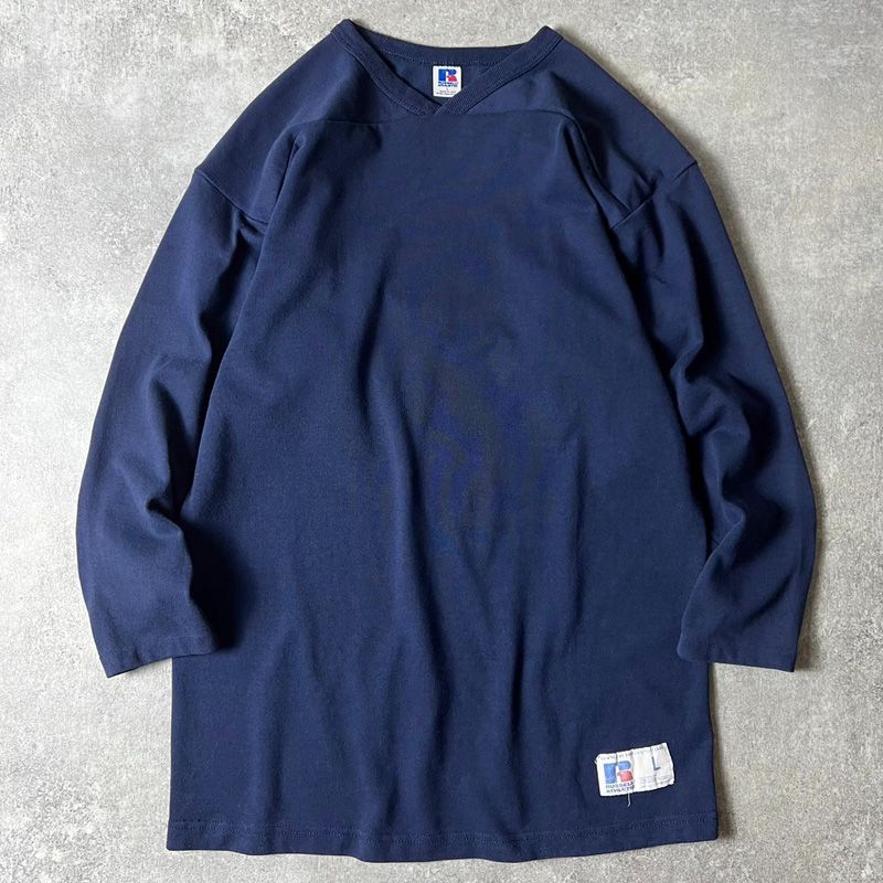 80s USA製 RUSSELL 無地 フットボール Tシャツ L / 80年代