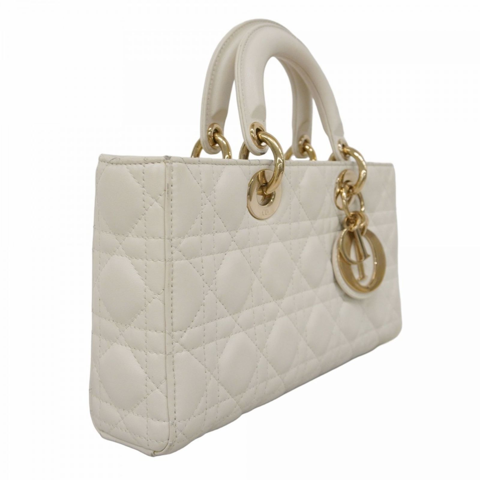 クリスチャンディオール　メッシュレザー　トートバッグ　ホワイト CHRISTIAN DIOR Transparent Embroidered Mesh Macrame Mini