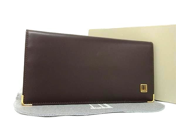 dunhill ダンヒル レザー 二つ折り 長財布 ウォレット 札入れ 小銭入れ カード入れ メンズ ブラウン系 FE8738