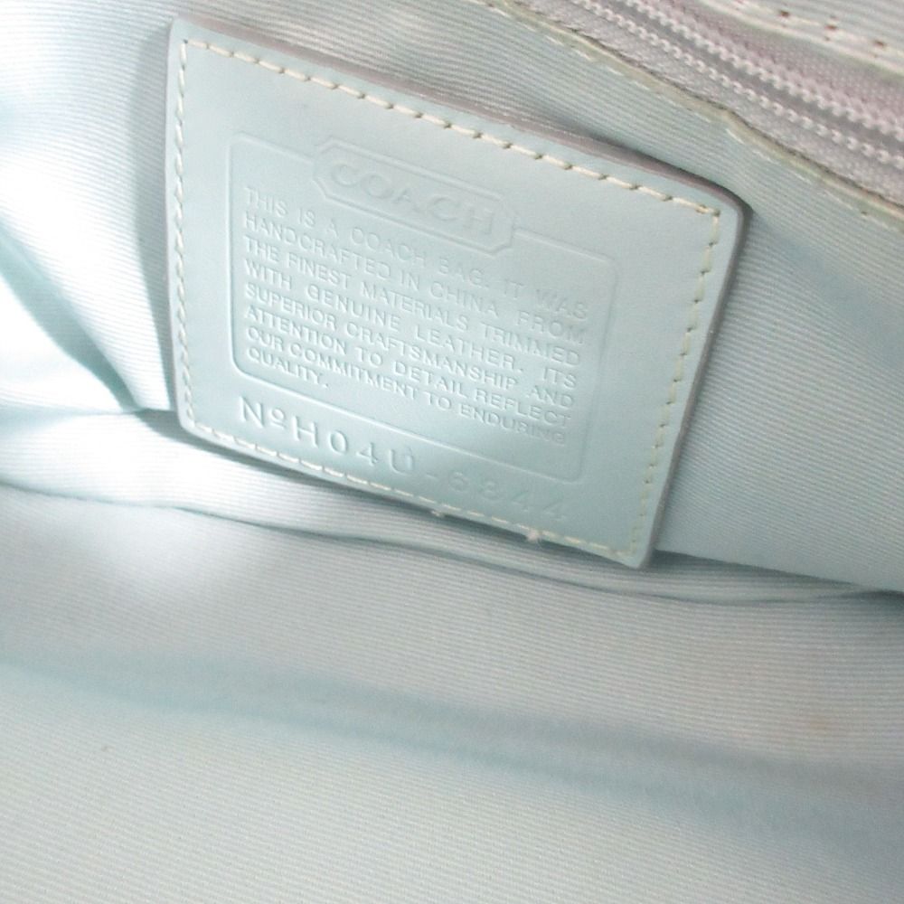 COACHショルダーバッグ シグネチャー 6844キャンバスレザー ライトブルー COACH - COACHショルダーバッグ シグネチャー 6844キャンバスレザー