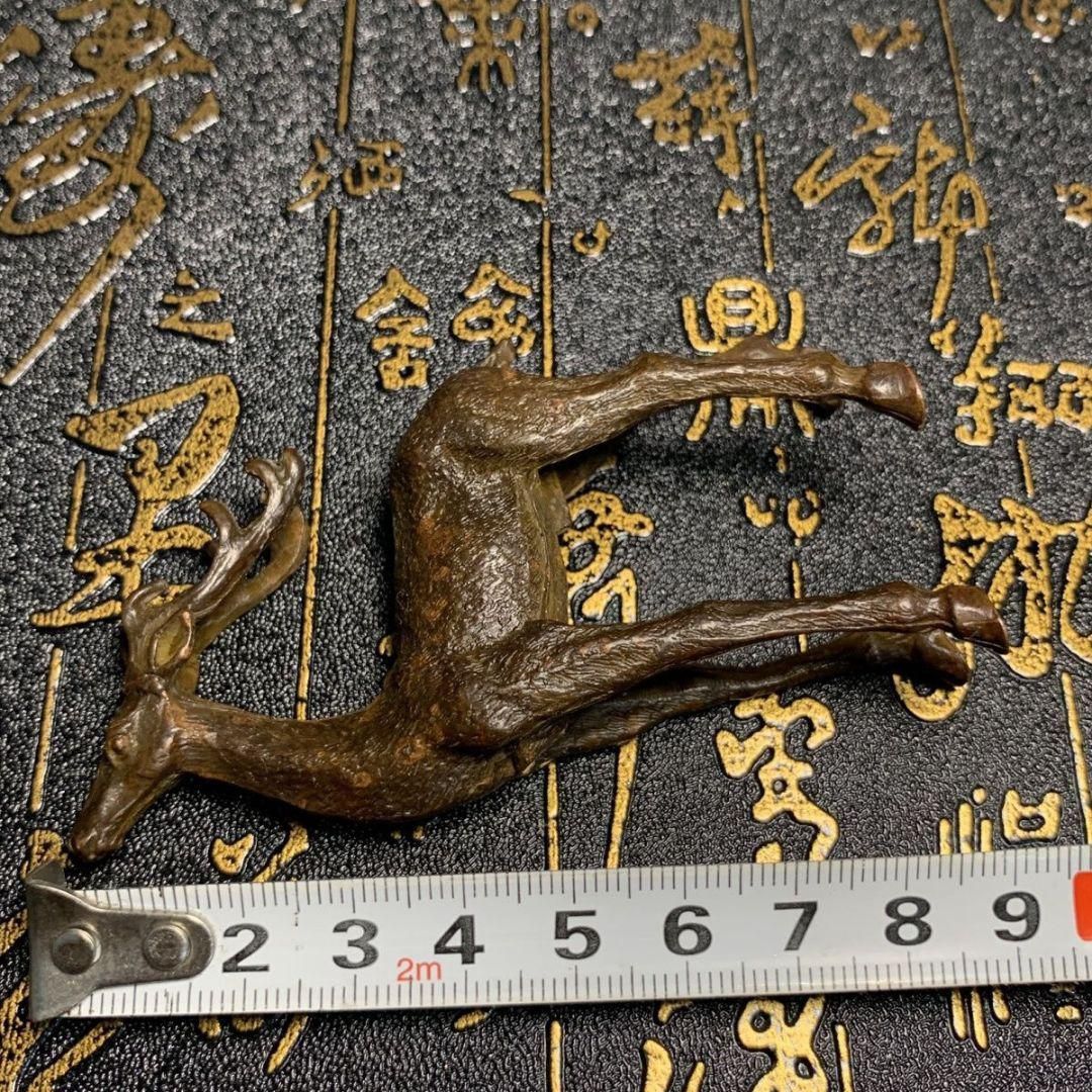 銅  細工  小鹿子母鹿印章  銅製  銅印 書道具 文房具 銅細工 鹿 茶道具 茶寵 香道具 装飾品 工芸品 美術品 置物