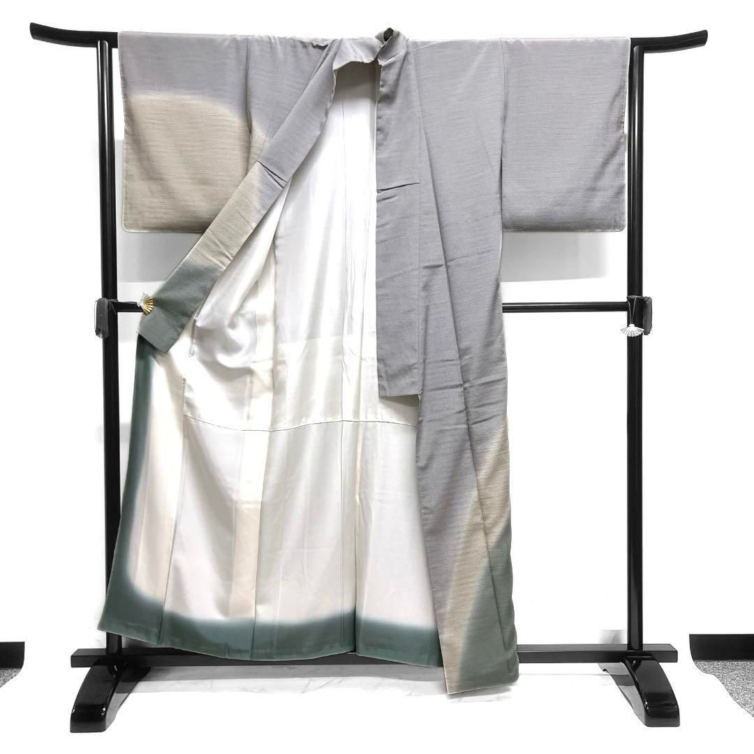 作家もの 付け下げ グレー 円弧 お洒落 着物 014a d - メルカリ