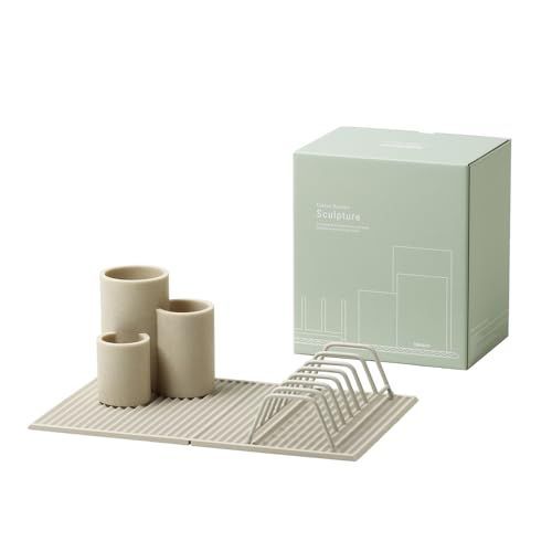 Color 01 サンドホワイト ideaco イデアコ ギフト シリコンマット ツールスタンド ディッシュラック 3点 セット Kitchen Drainers Sculpture gift white キッチン ドレーナー スカルプチャー ギフト ホ