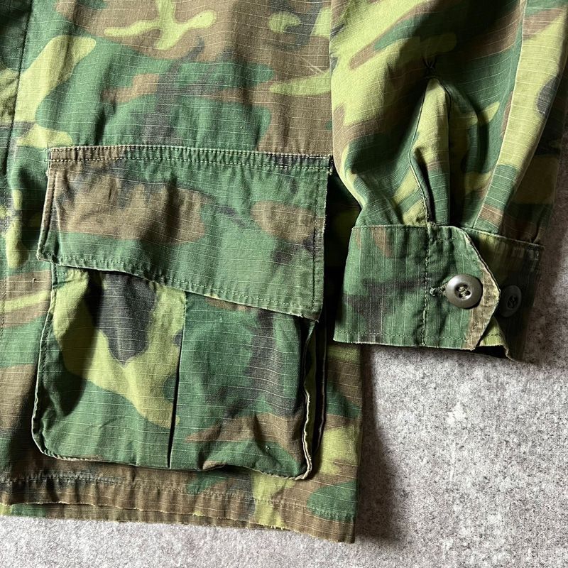 60s US ARMY 米軍実物 4th ERDL グリーンリーフ カモ ジャングル