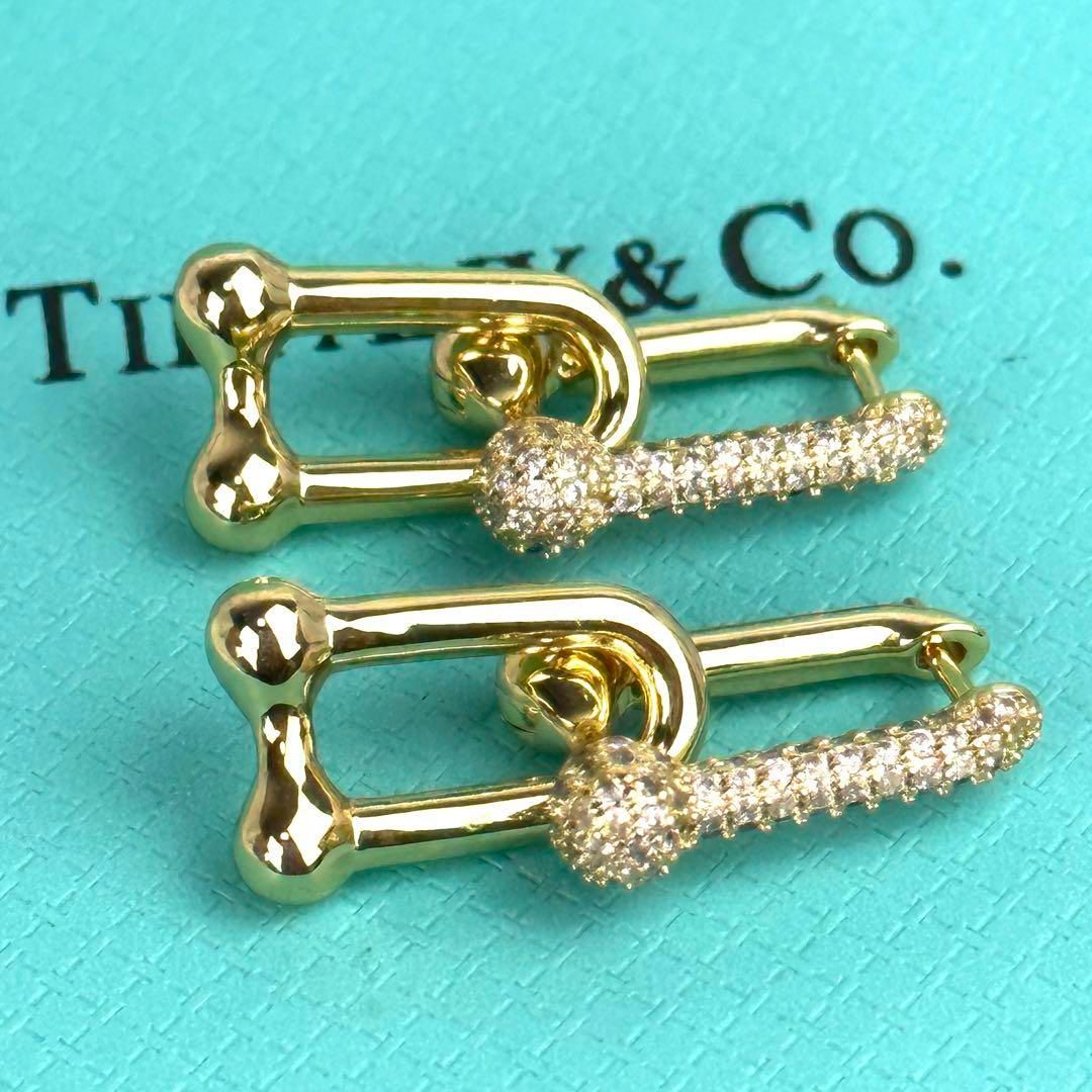 超美品☆ティファニー ハードウェア ラージリンクピアス ゴールド  