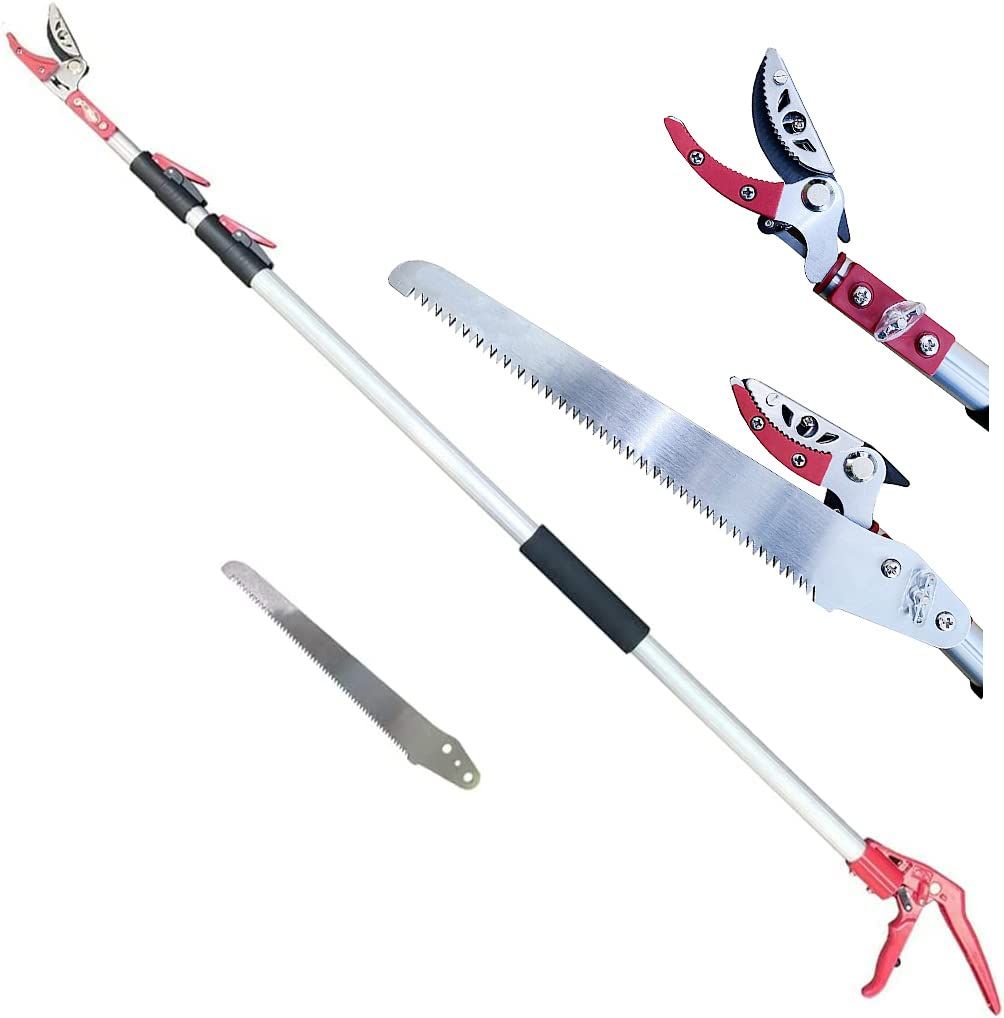 剪定鋏 剪定鋏 ガーデニング用品 高枝切り 剪定 枝きりばさみ 高枝 枝切 強力 つかみ機能付き 伸縮 ハサミ コンパクト 軽量 まで剪定可能 園芸用品 5m 太枝 鋸付き のこぎり付き 庭園 高枝切