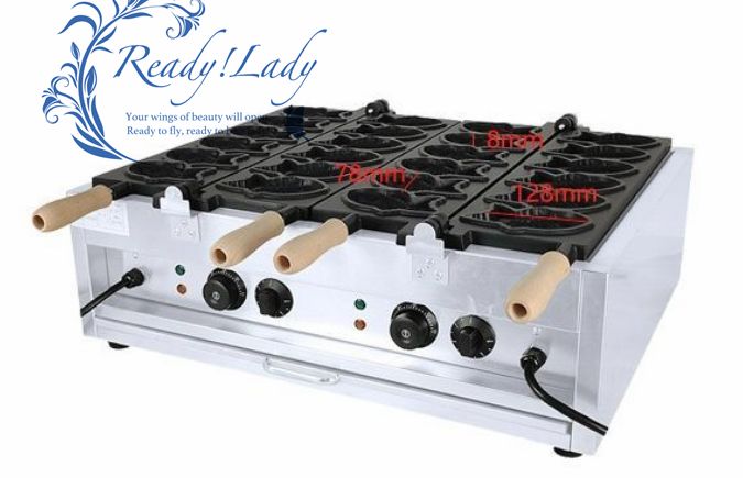 ジャンク品たい焼き器 6匹×2連 鯛焼き器/厨房機器/業務用 鯛焼き機 鯛焼き器 6匹x2連 テフロン加工 たい焼き器