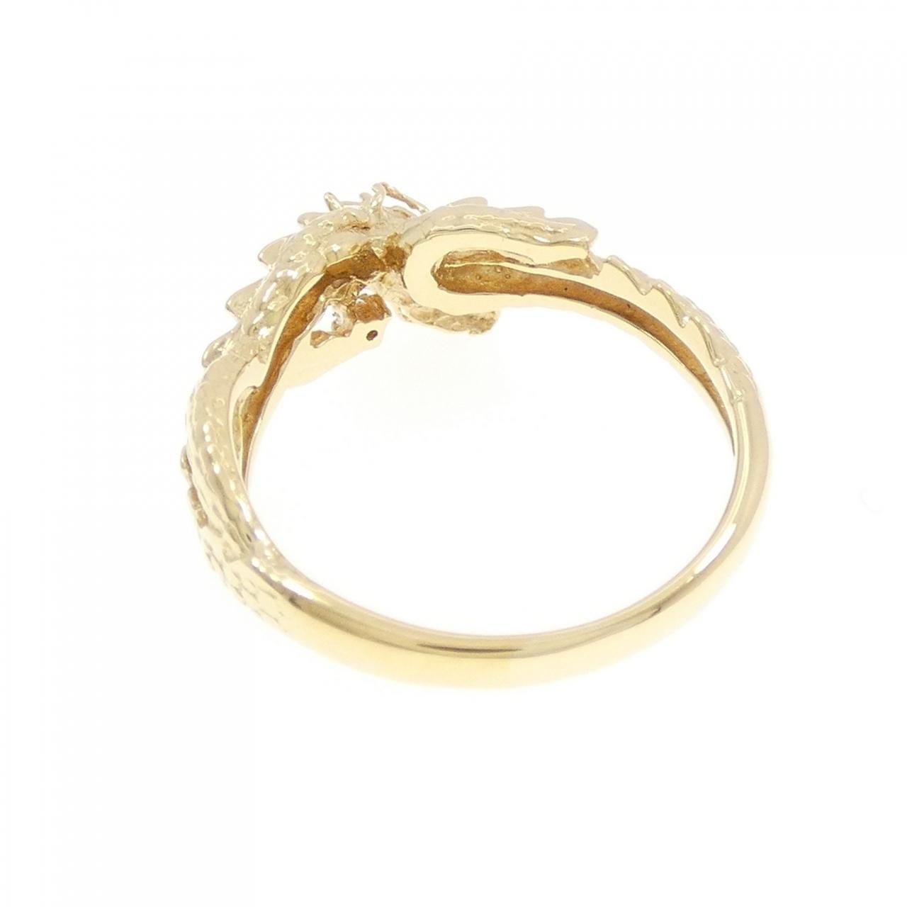 K18YG ドラゴン ダイヤモンド リング 0.01CT - メルカリ 