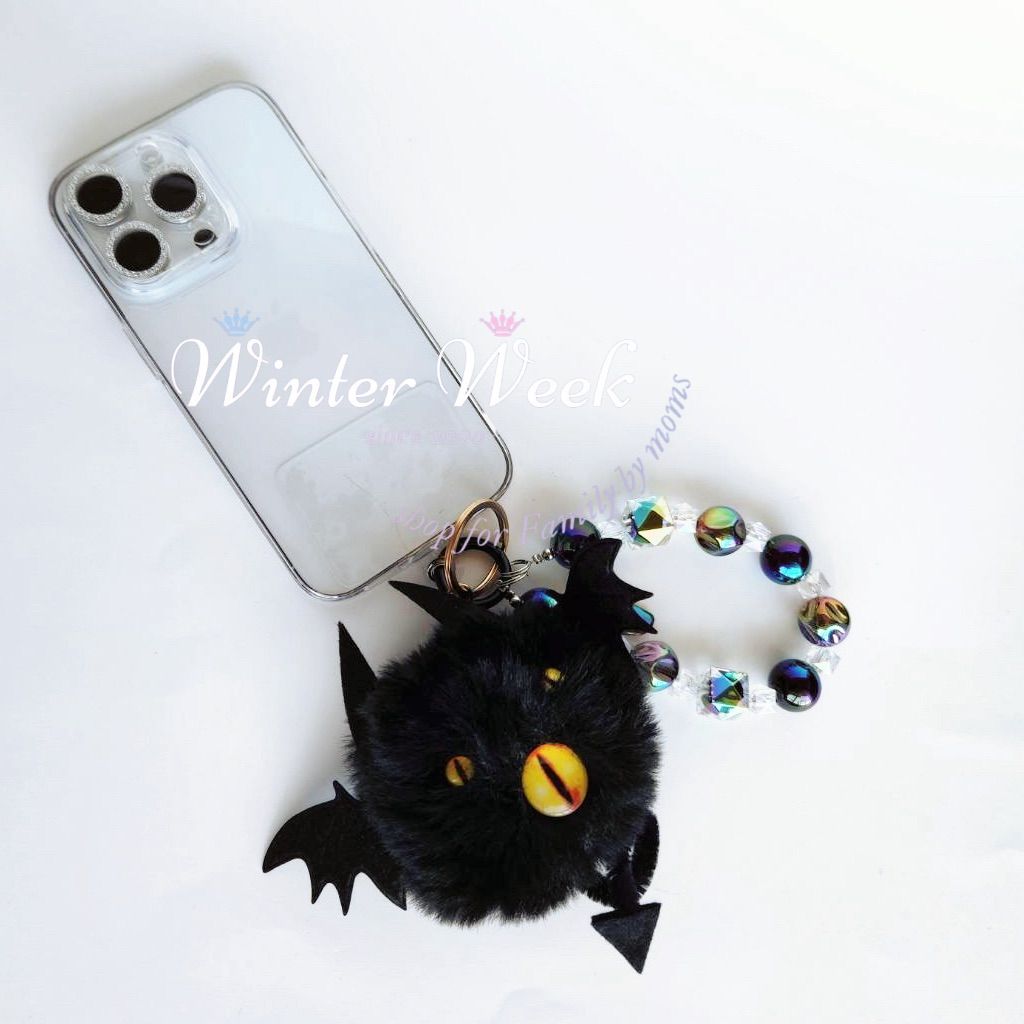 hw09-bk 悪魔 スマホストラップ スマホリング キーホルダー
