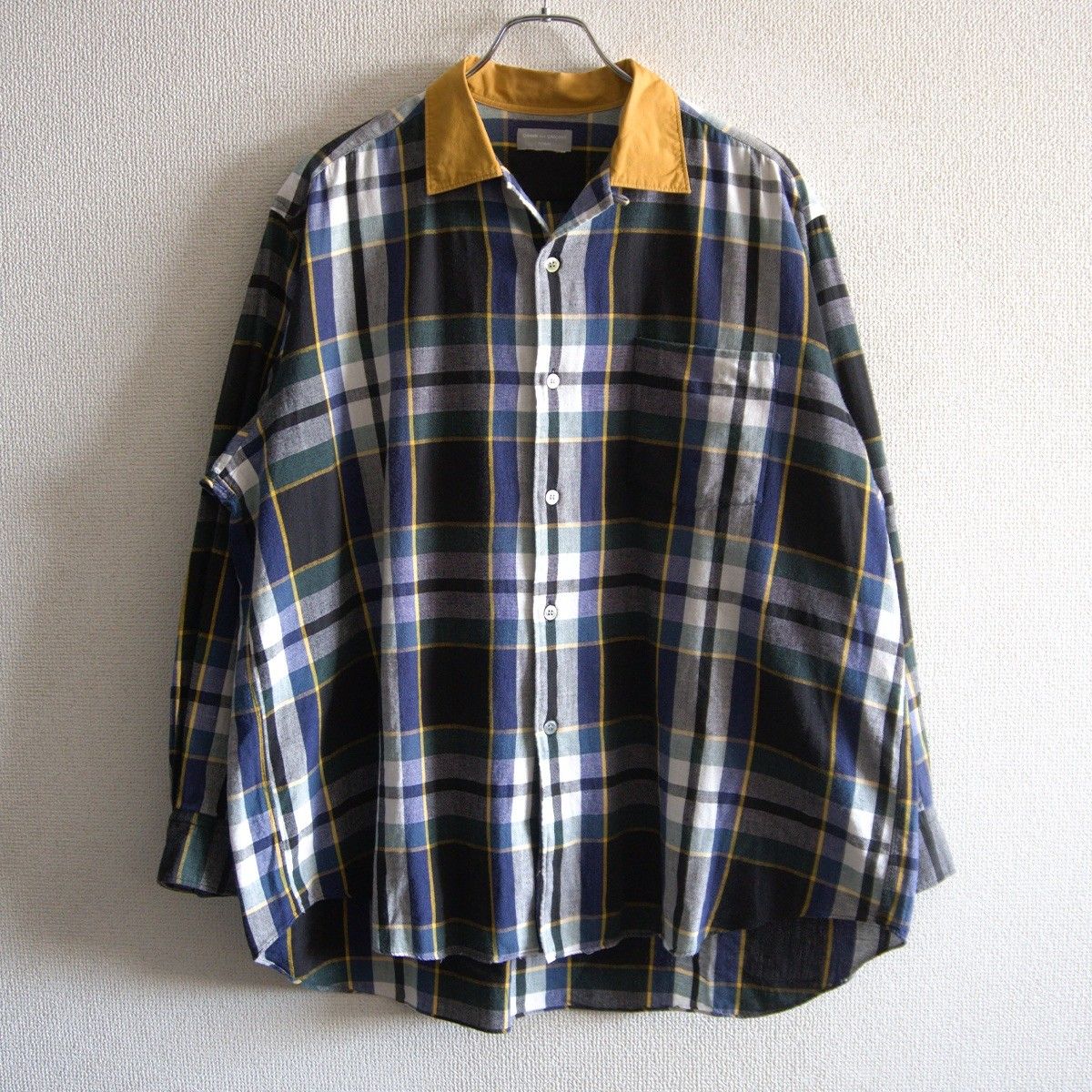 【90s/アーカイブ】COMME des GARCONS HOMME【オーバーシルエット 襟切替 チェック シャツ】 コムデギャルソンオム 25090404