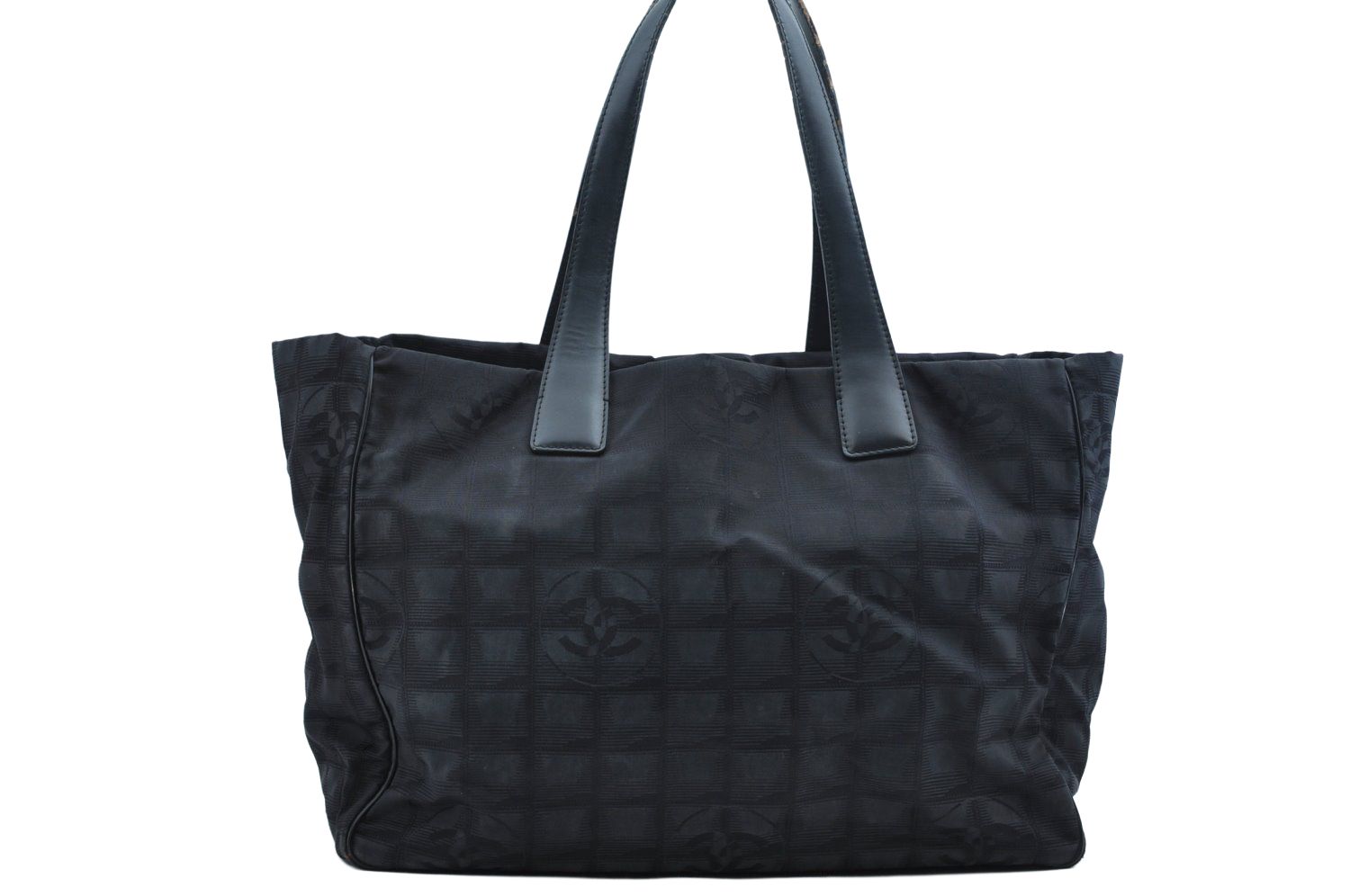 CHANEL シャネル ニュウ トラベル ライン ショルダートートバッグ ナイロン レザー ブラック L2764
