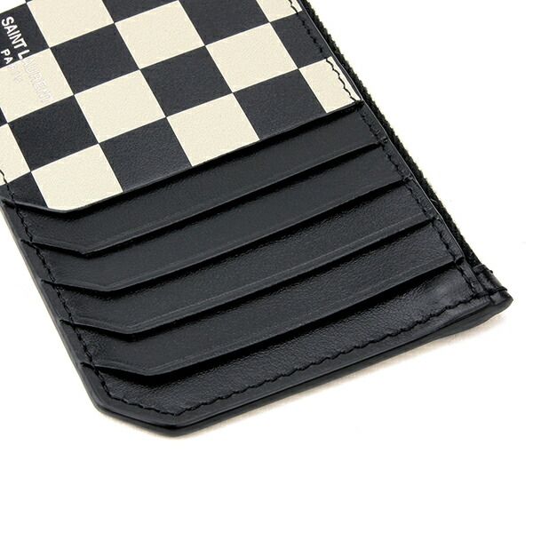 新品 サンローラン SAINT LAURENT カードケース CARD HOLDER ベージュ/ブラック