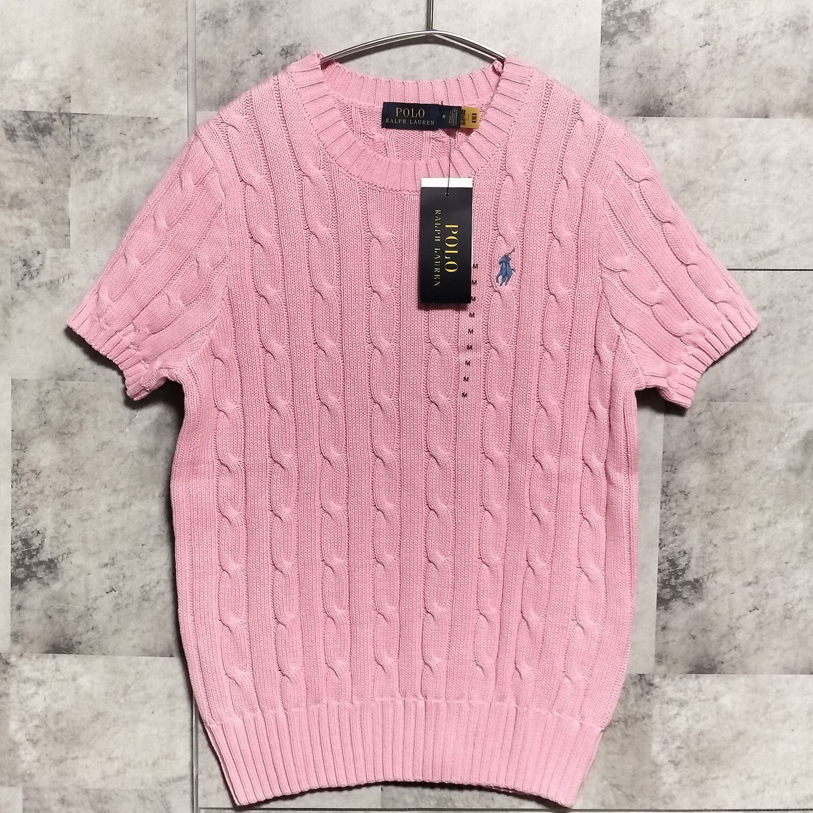 未使用品】【極美品】POLO RALPH LAUREN 半袖 ケーブルニット Мサイズ 