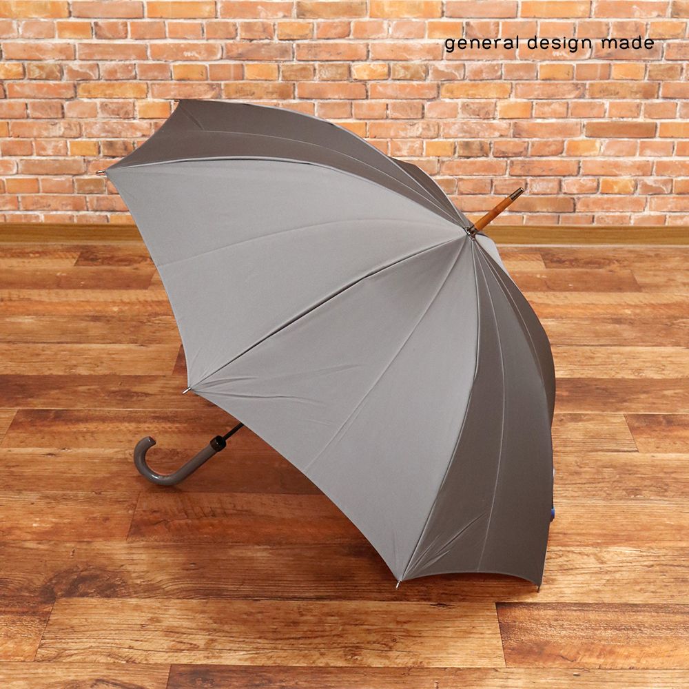 general design made| 甲州織 バイ 長傘 雨晴兼用 UVケア 雨傘 日傘 60cm ジェネラルデザインメイド |グレー×オレンジ|jh316|
