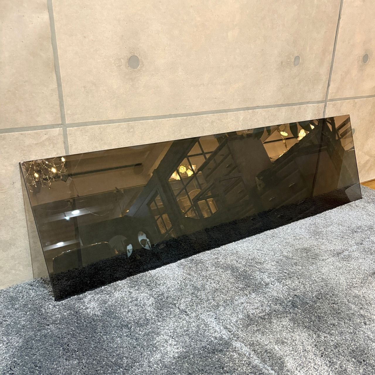 アイアンフレーム×ガラス天板 デスク