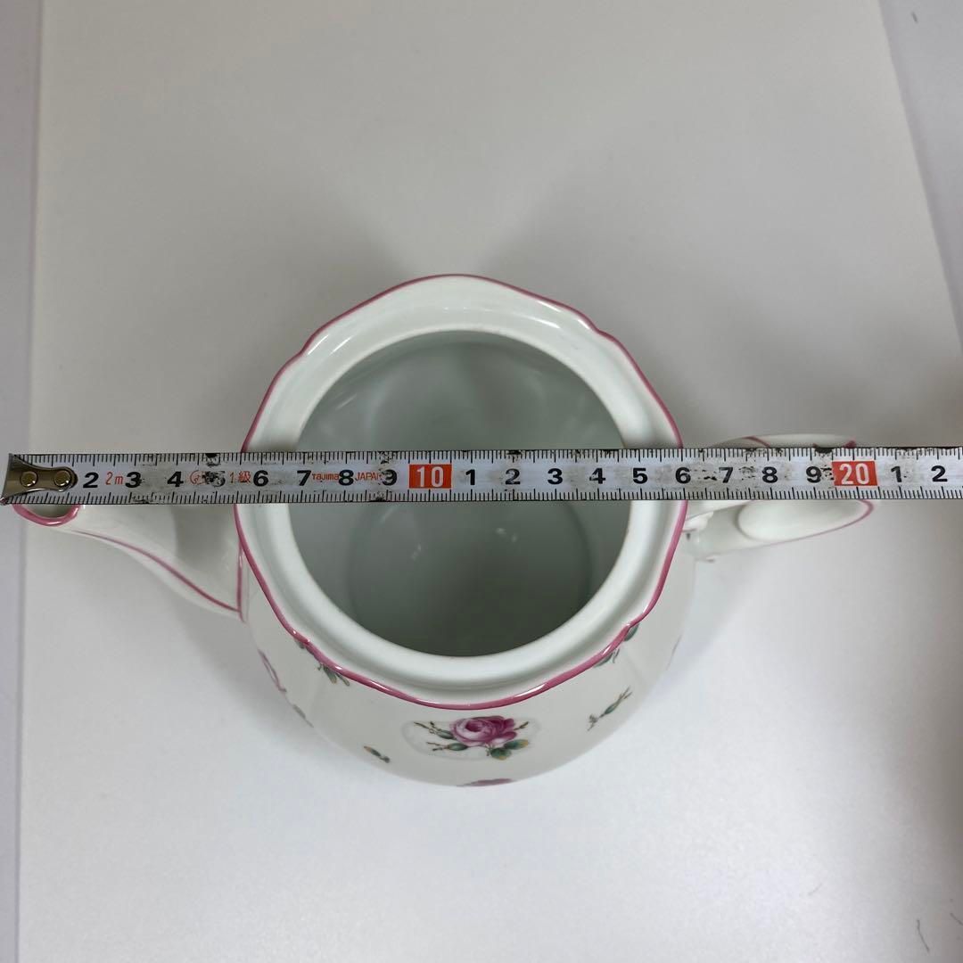 リチャードジノリアンティックローズティーポットL幅約22㎝東な6-0924