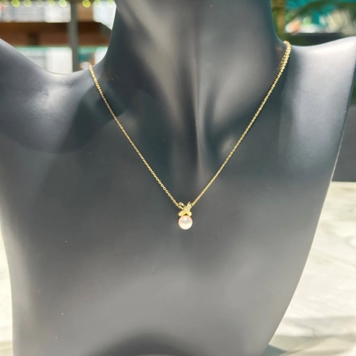 タサキK18パールダイヤ0.02ctネックレス