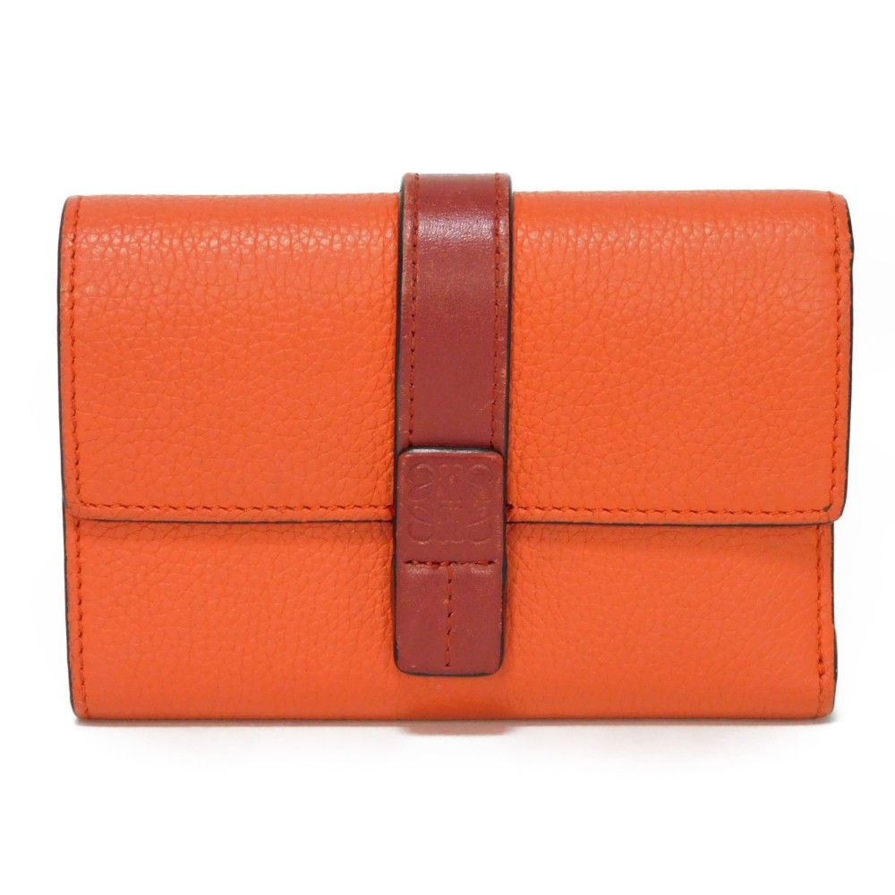 LOEWE ロエベ バーティカルウォレットスモール 三つ折り財布 オレンジ