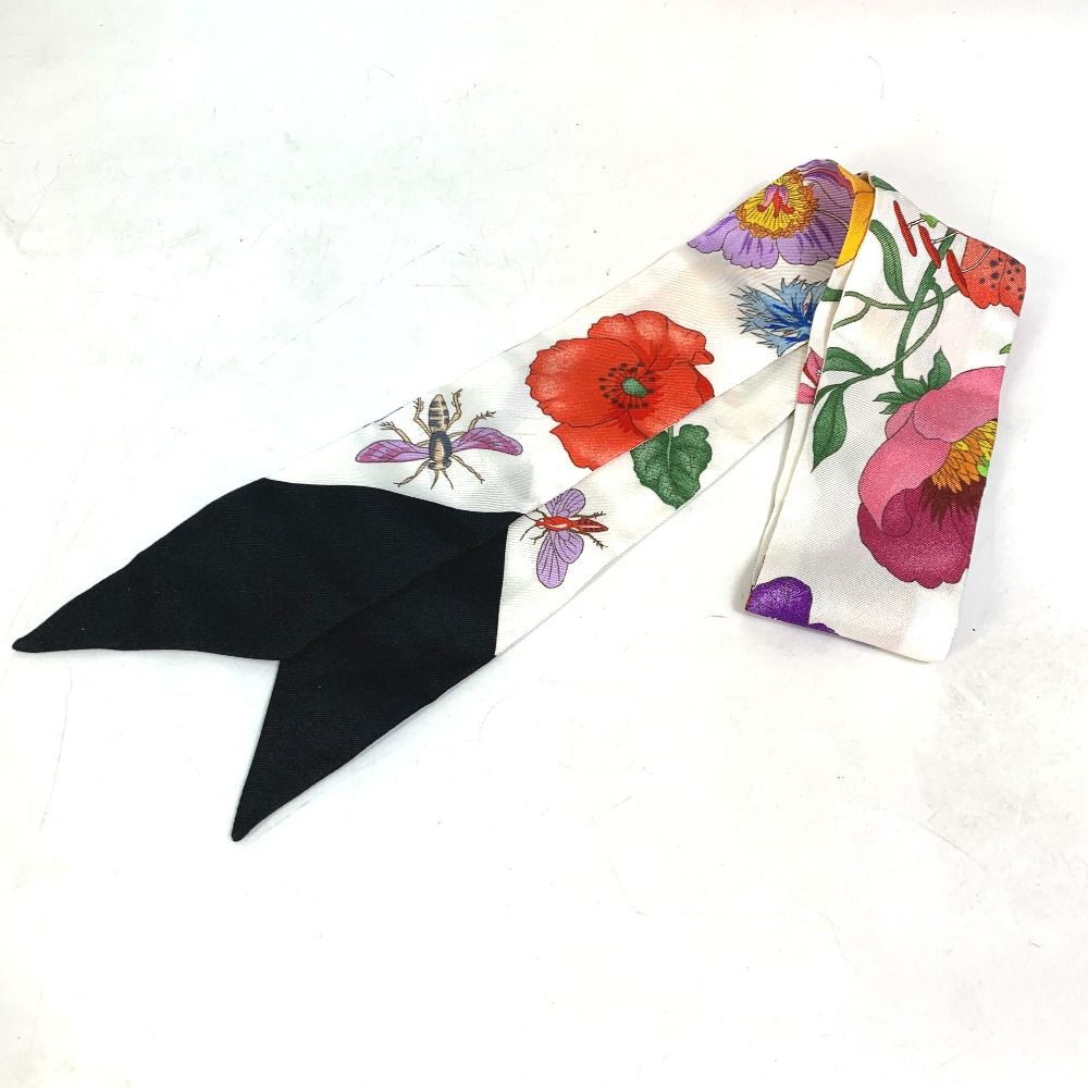 グッチ 406206 フローラ 花柄 フラワー ネックボウ バンドー スカーフ