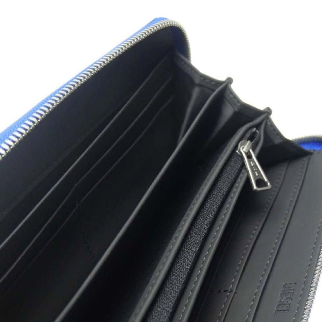 ディーゼル DIESEL 長財布 FORDパロディ ロゴ ラウンドジップ ブルー  