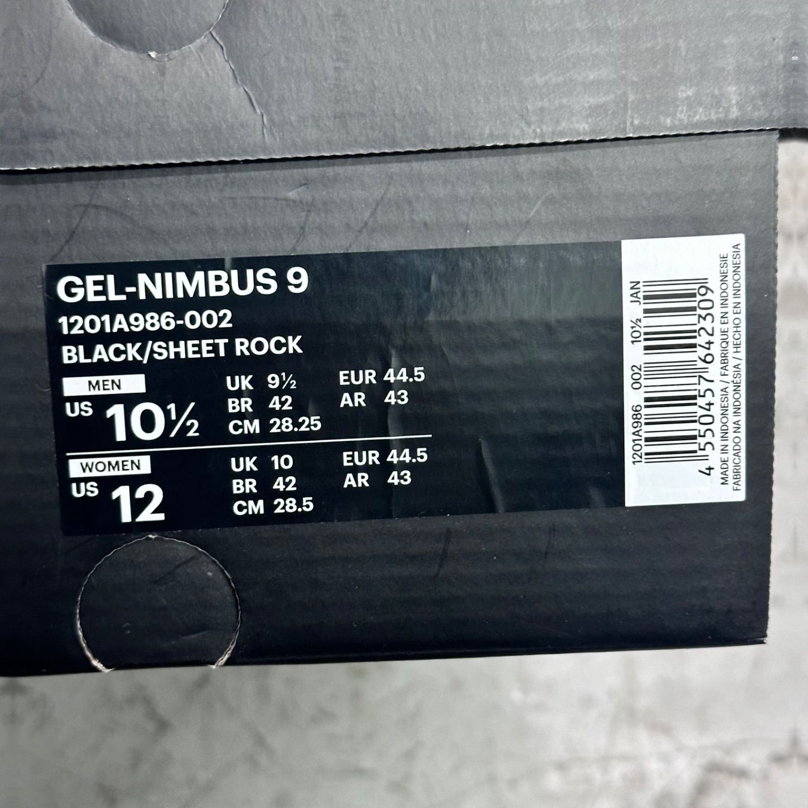 ENNOY Asics Gel-Nimbus 9 コラボ ゲルニンバス9 スニーカー 1201A986 