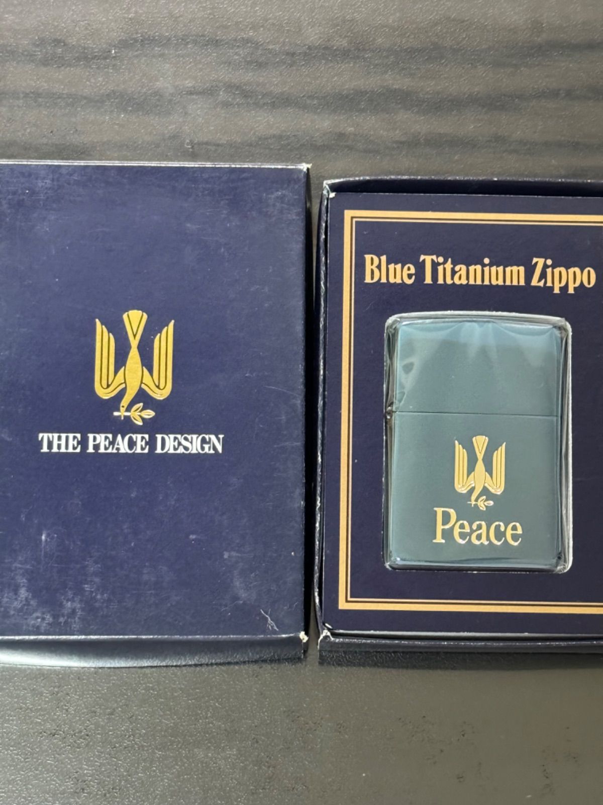 zippo Peace Blue Titanium 限定品 ピース ブルーチタン 1995年製 年代物 ゴールド刻印 デットストック ゴールドインナー  同年代 1995年製 専用ケース 保証書 - メルカリ