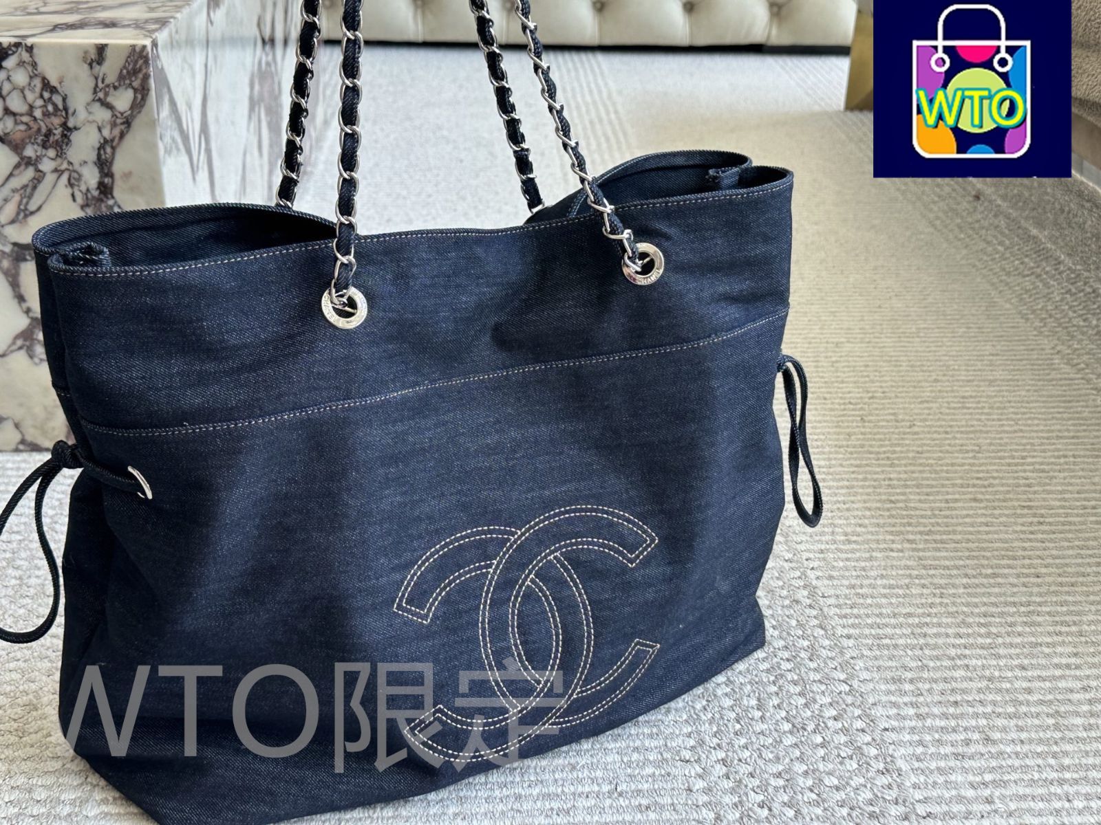 *限定クルーズで差をつけて*【CHANEL】コットントート レア！CHANEL クルーズライン キャンバス素材トートバッグ