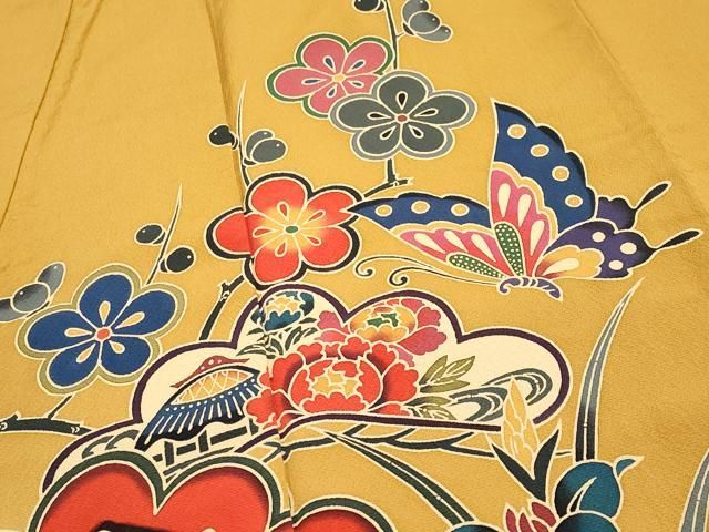 平和屋本店□極上 手ざし京紅型染・宮崎紅型 宮崎良次 振袖・長襦袢