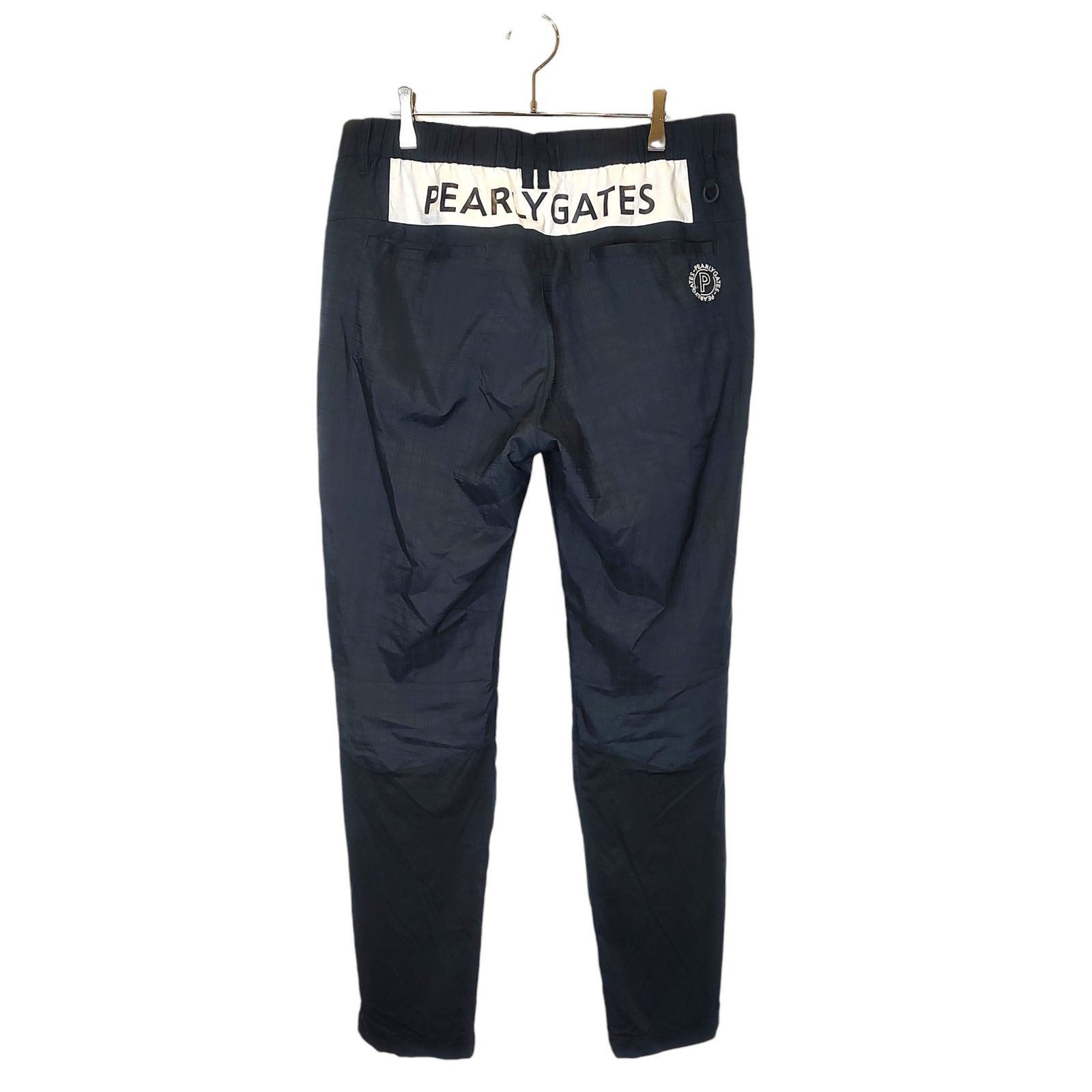 PEARLY GATES パーリーゲイツ ゴルフ 23AW バックロゴ 蓄熱 チェック ロング パンツ 053-3236007 6 ネイビー メンズ