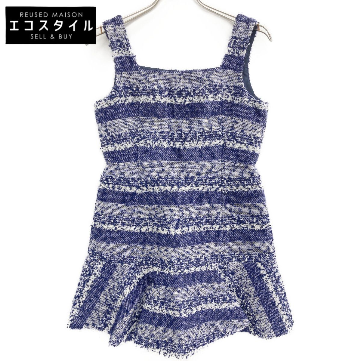 sheller シェリエ ﾎﾜｲﾄﾌﾞﾙｰ 241057 Marine tweed dress F