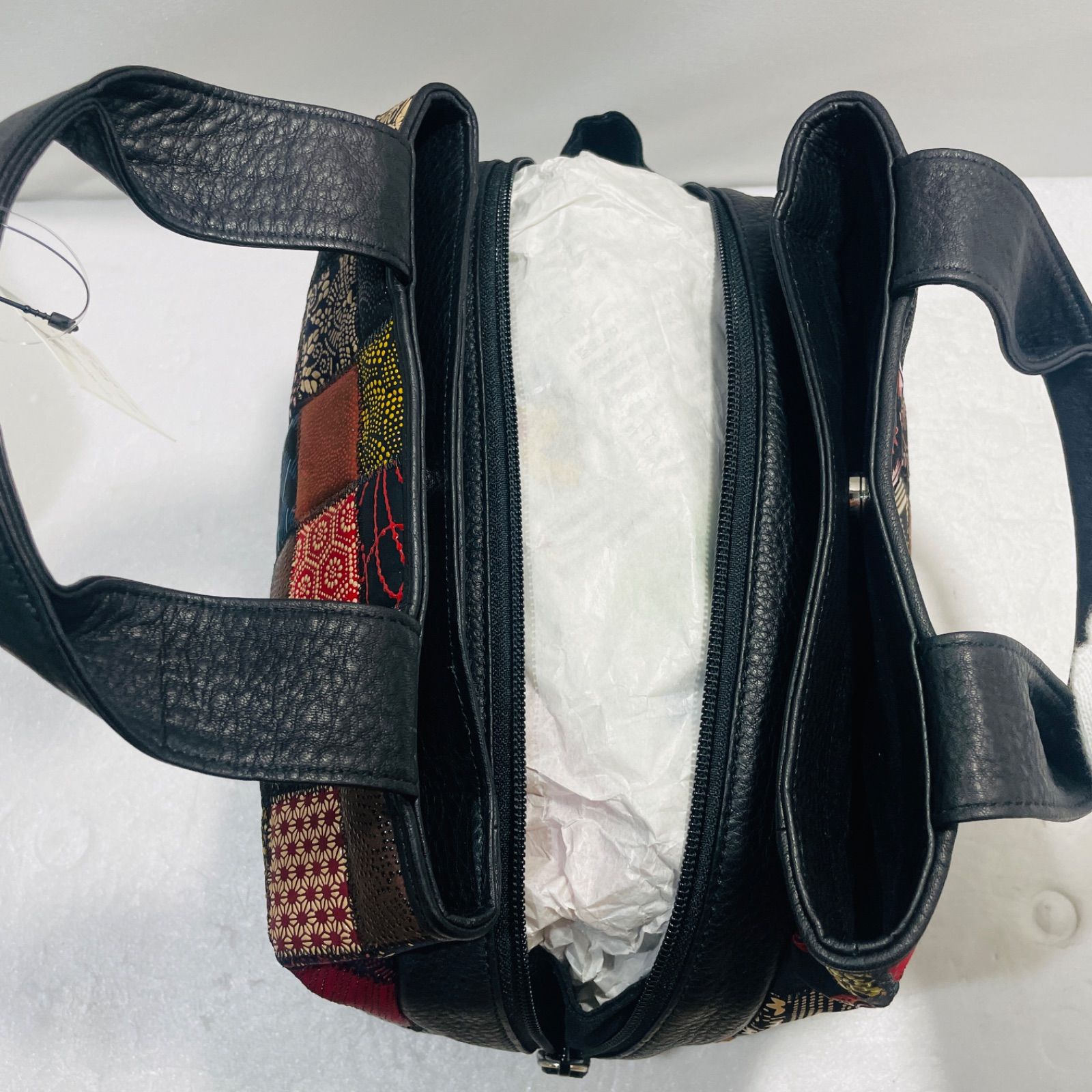 印伝 印傳 本漆 鹿革 マルチパッチワーク ハンドバッグ JRA - メルカリ