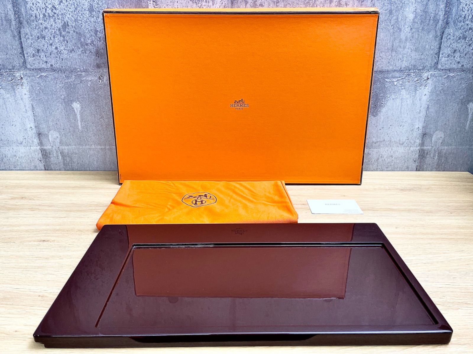 C-11213 HERMES エルメス デコレーショントレイ ブラウン トレー 475