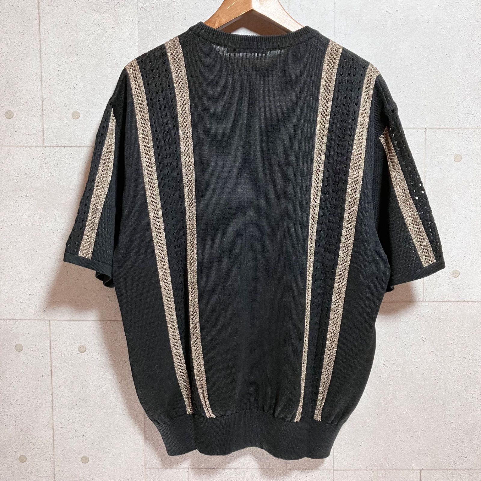 HARDY AMIES SPORT刺繍入りブラックポロシャツ黒 LL HARDY AMIES SPORT ハーディエイミス サマーニット ロゴ 半袖